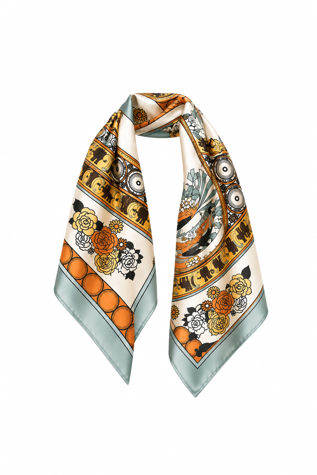 baroque print silk scarf