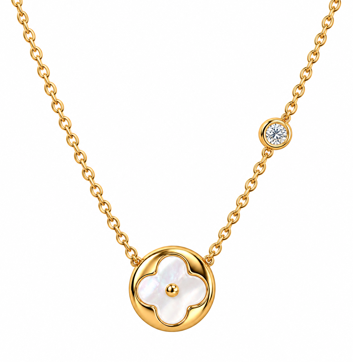 pearl clover necklace