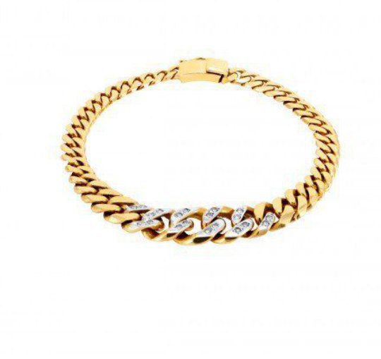 pulsera de oro amarillo con brillantes