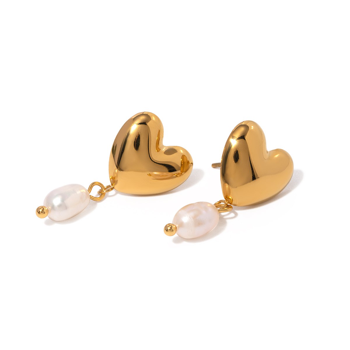 blush heart drop earrings