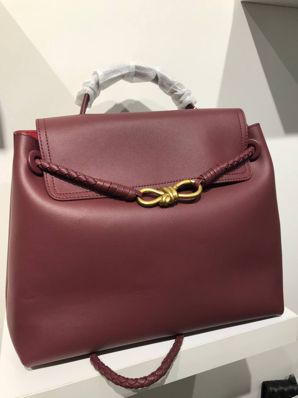 Ciao Top Handle Leather Bag – Burgundy