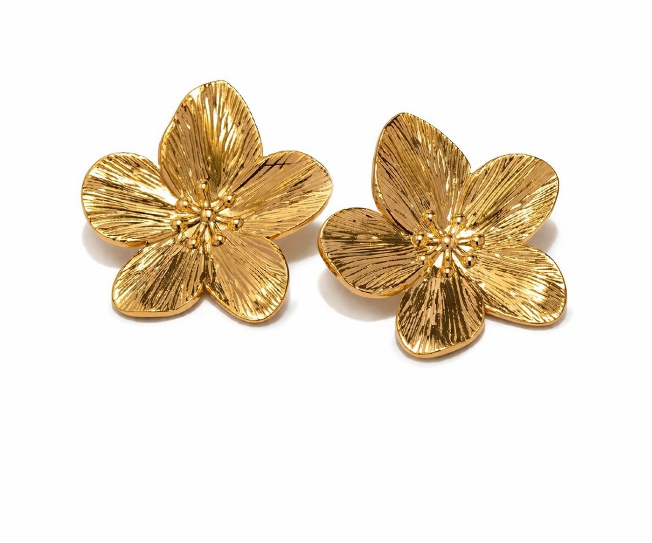 bold gold floral stud