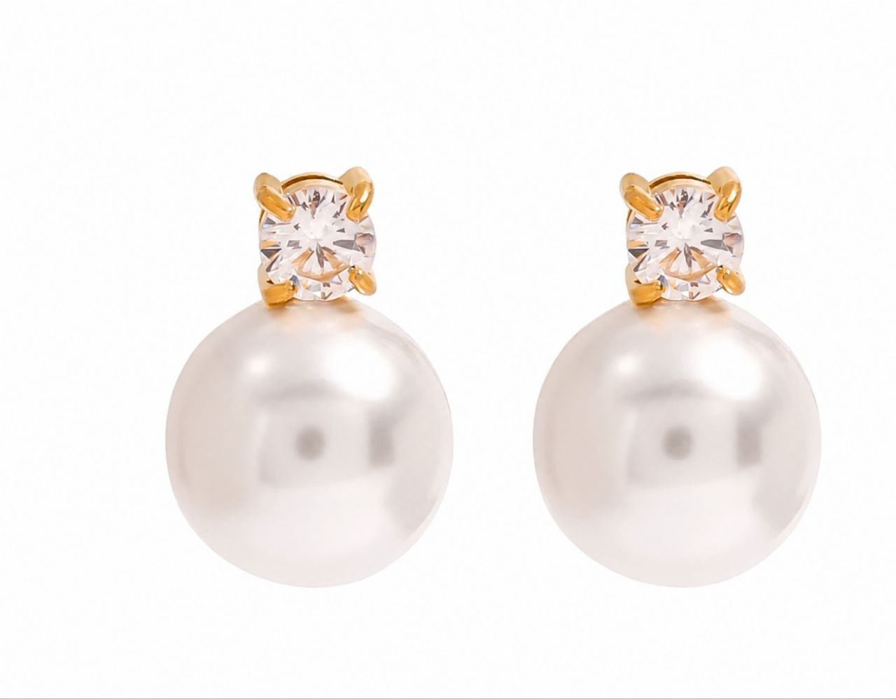 classic pearl & zircon stud