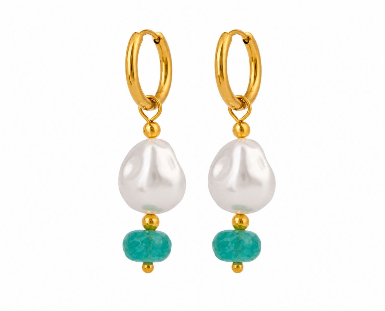 emerald drop pearl earring