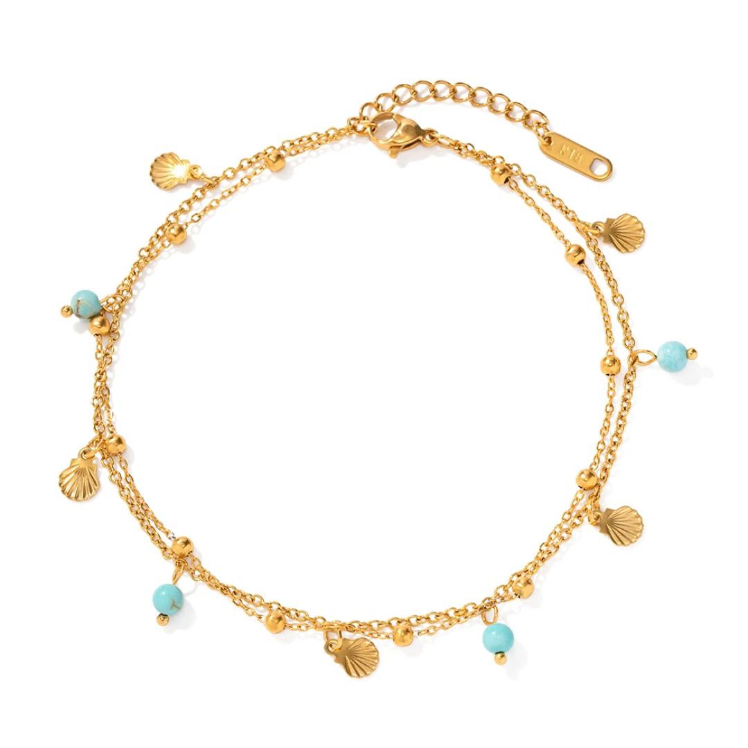 seashell charm anklet