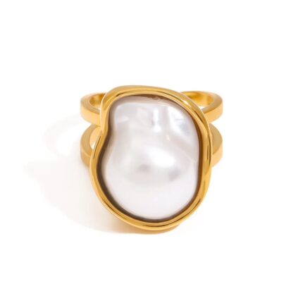 organic pearl statement ring